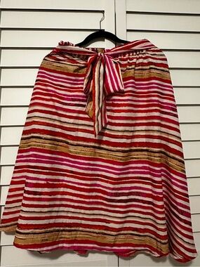 Cupio Blush Pink, Red & Gold Striped skirt